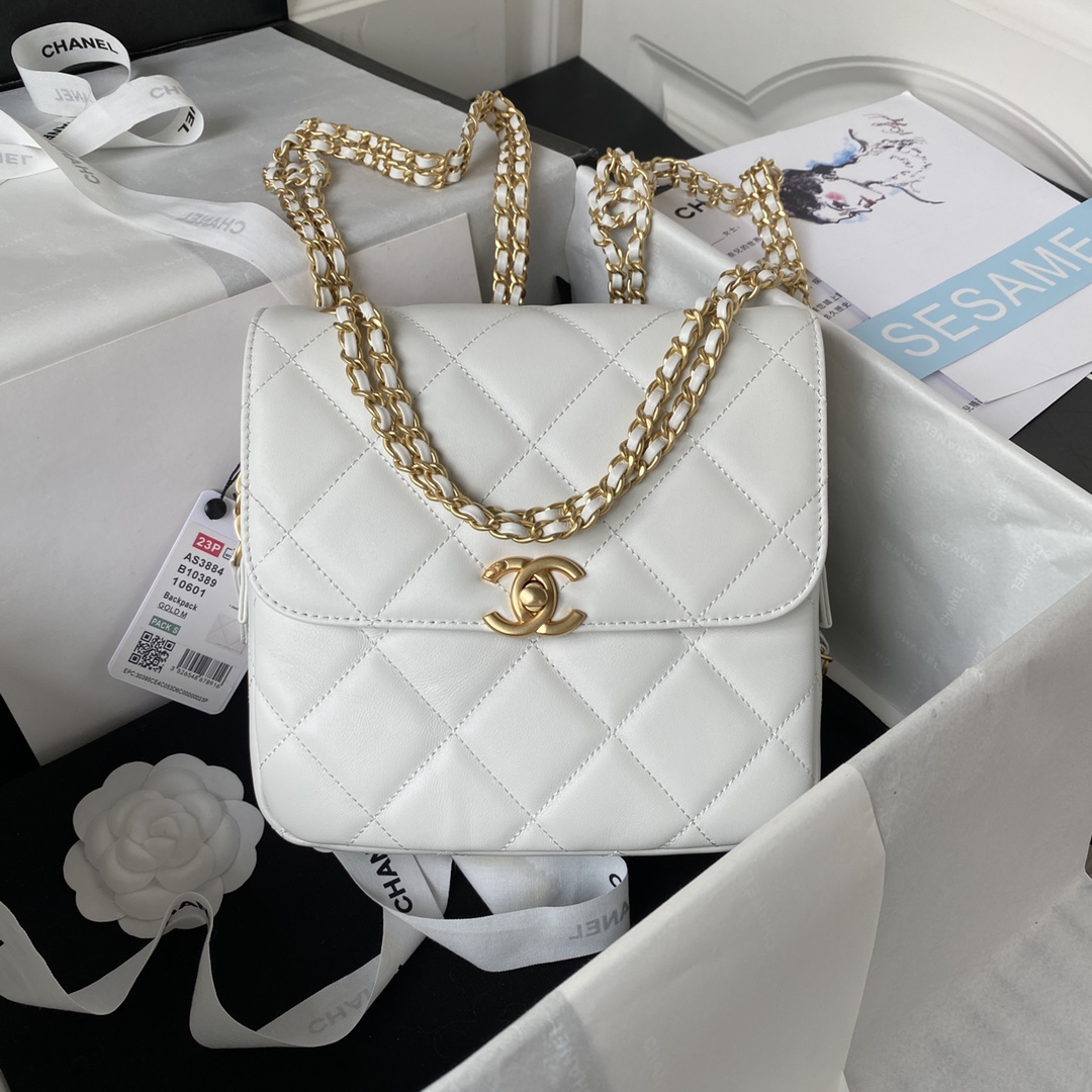 Lambskin Mini Backpack AS3884 White